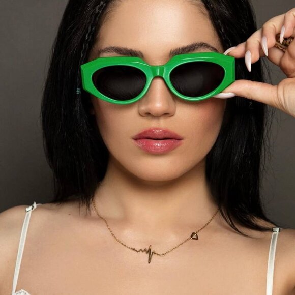 Bottega Veneta BV1031S 005 Oval Sunglasses - Green/Grey main image 6
